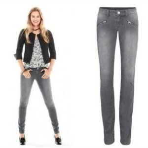 Women's Cabi Jeans Size 10 Gray Smoke Mid Rise Skinny Stretch Denim Cotton Blend